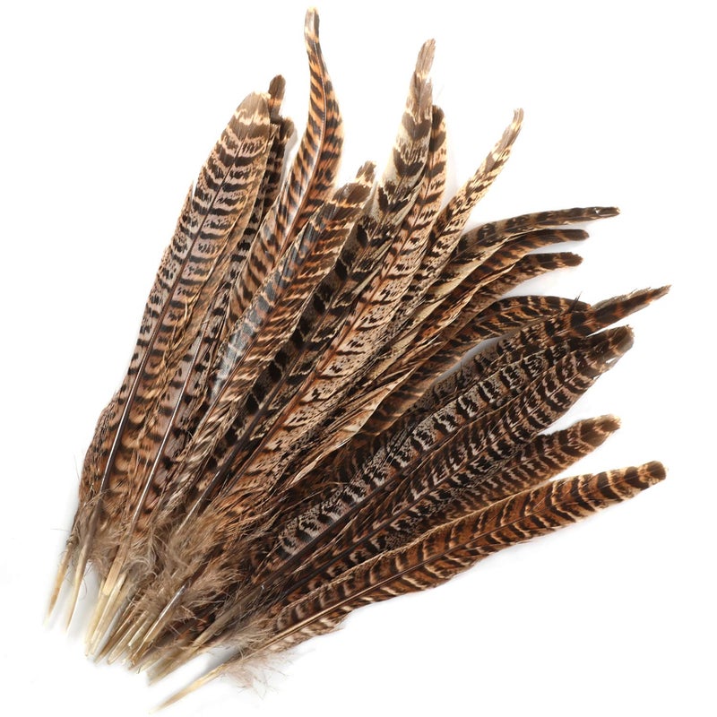 MWOOT 20pcs Natural Pheasant Tails Feather for Hair Hats Crafts Home Wedding Party Decoration (30-35cm) - Image 1